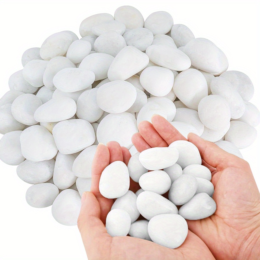 Aquarium Fish Fishing - 200/400g White High Polished Natural Pebbles
