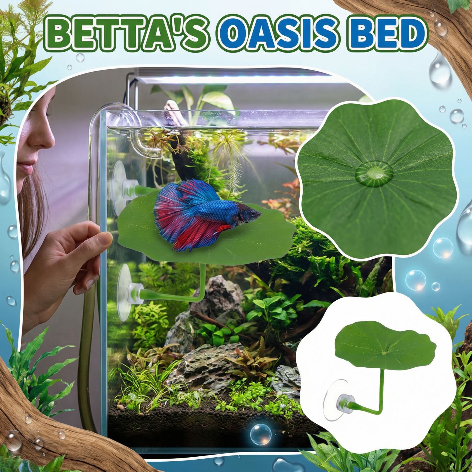 Aquarium Fish Betta - Aquarium Decoration Artificial Lotus Leaf Betta