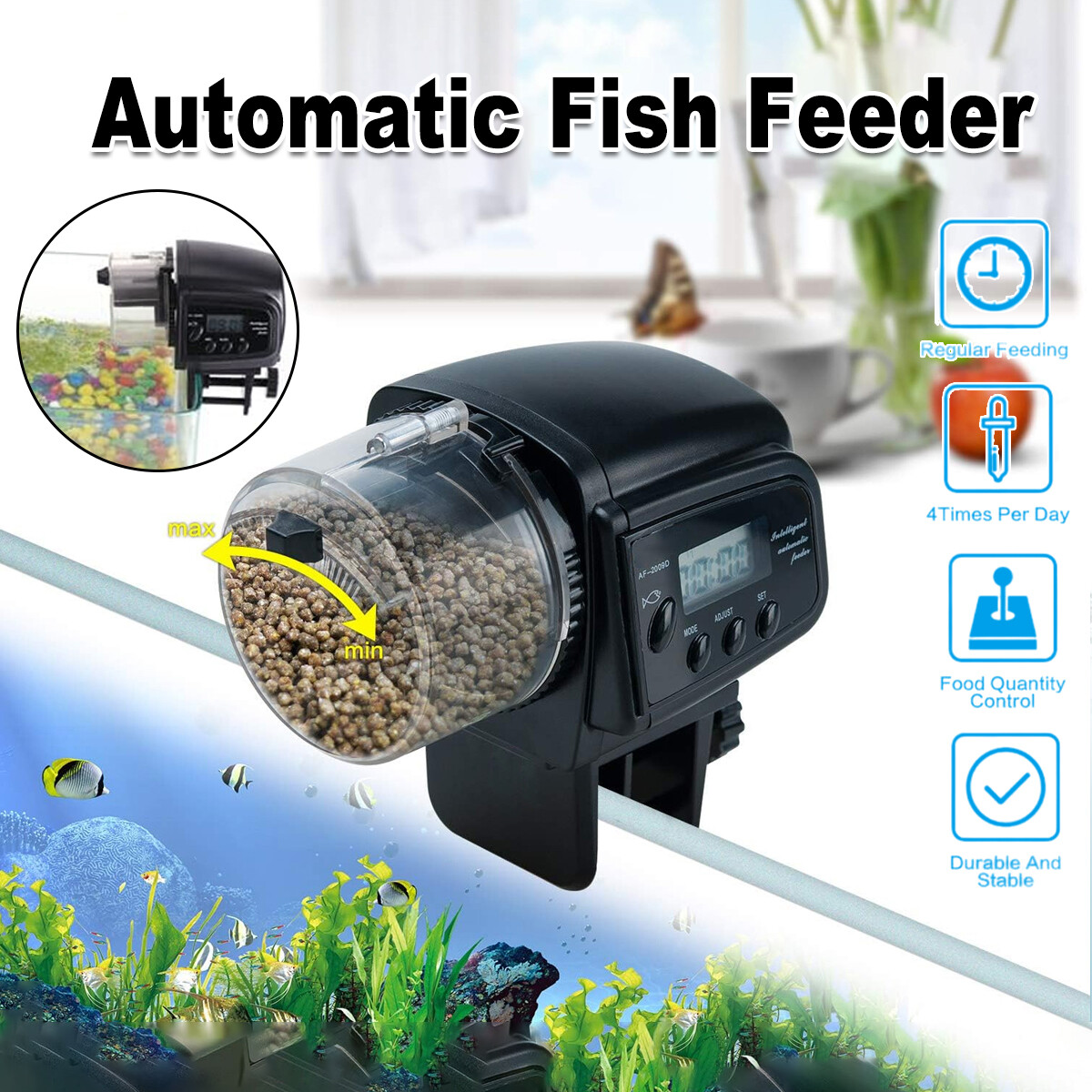 Smart Electric Automatic Fish  - Aquarium Fish Auto Feeder review and price