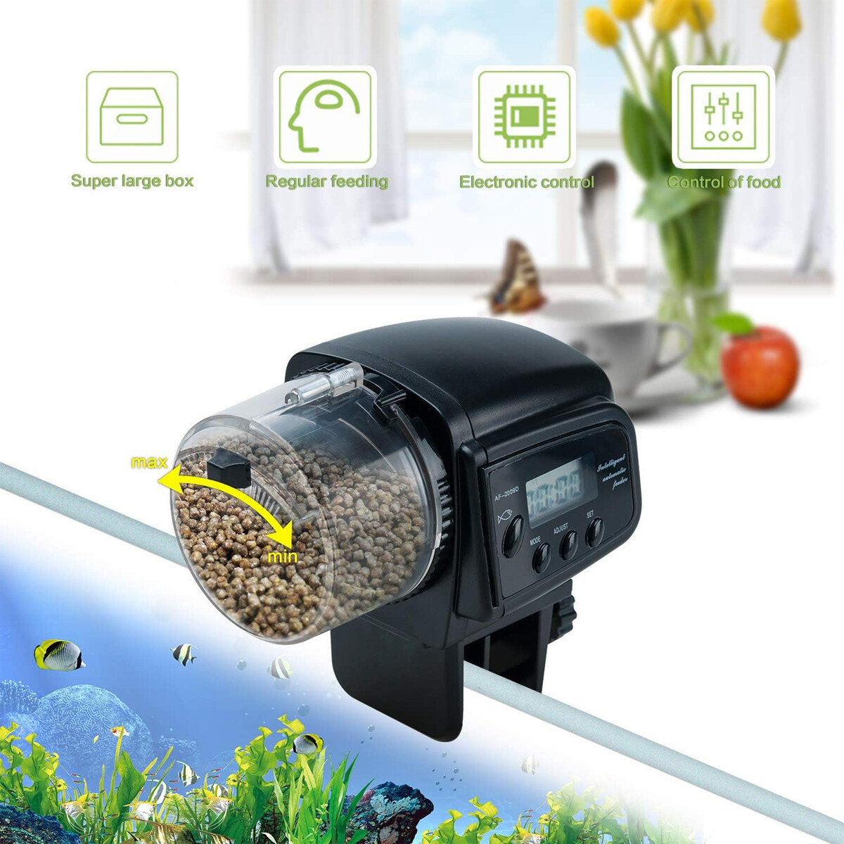 Smart Electric Automatic Fish  - Aquarium Fish Auto Feeder review and price