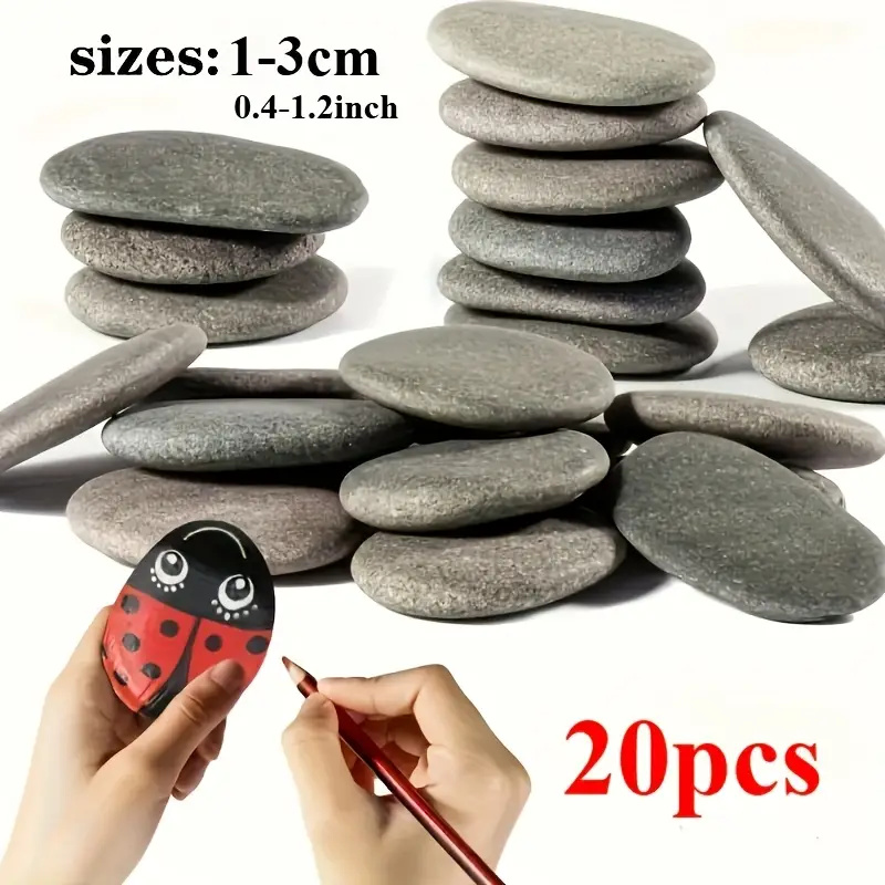 20Pcs Natural River Rocks Smoo - Aquarium Fish Fishing review and price