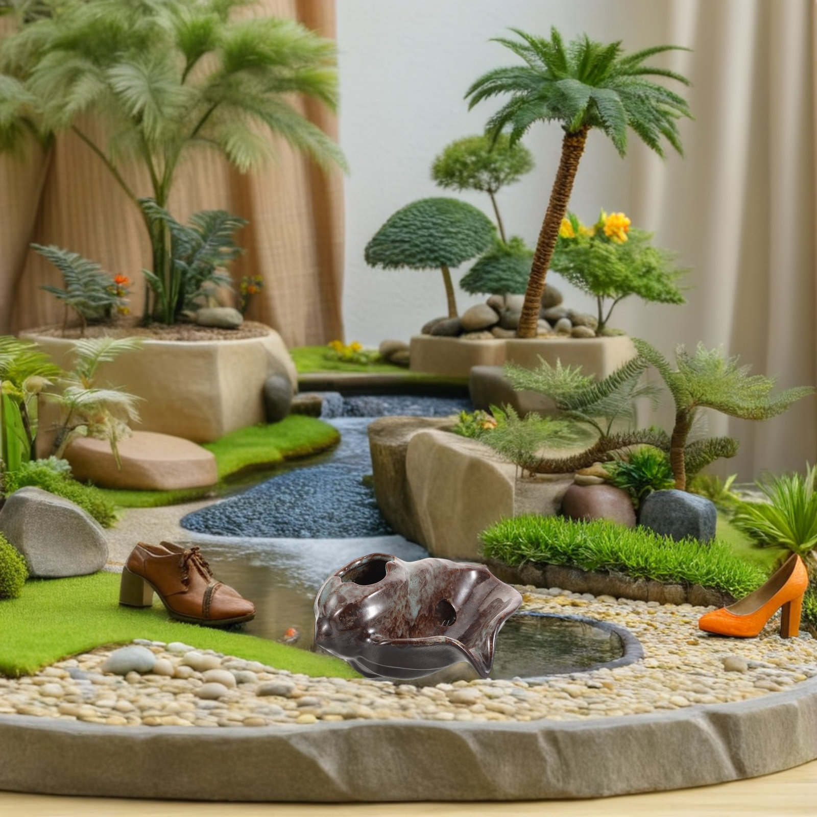 Ceramic Jar Fountain Waterfall - Aquarium Fish Tank review and price