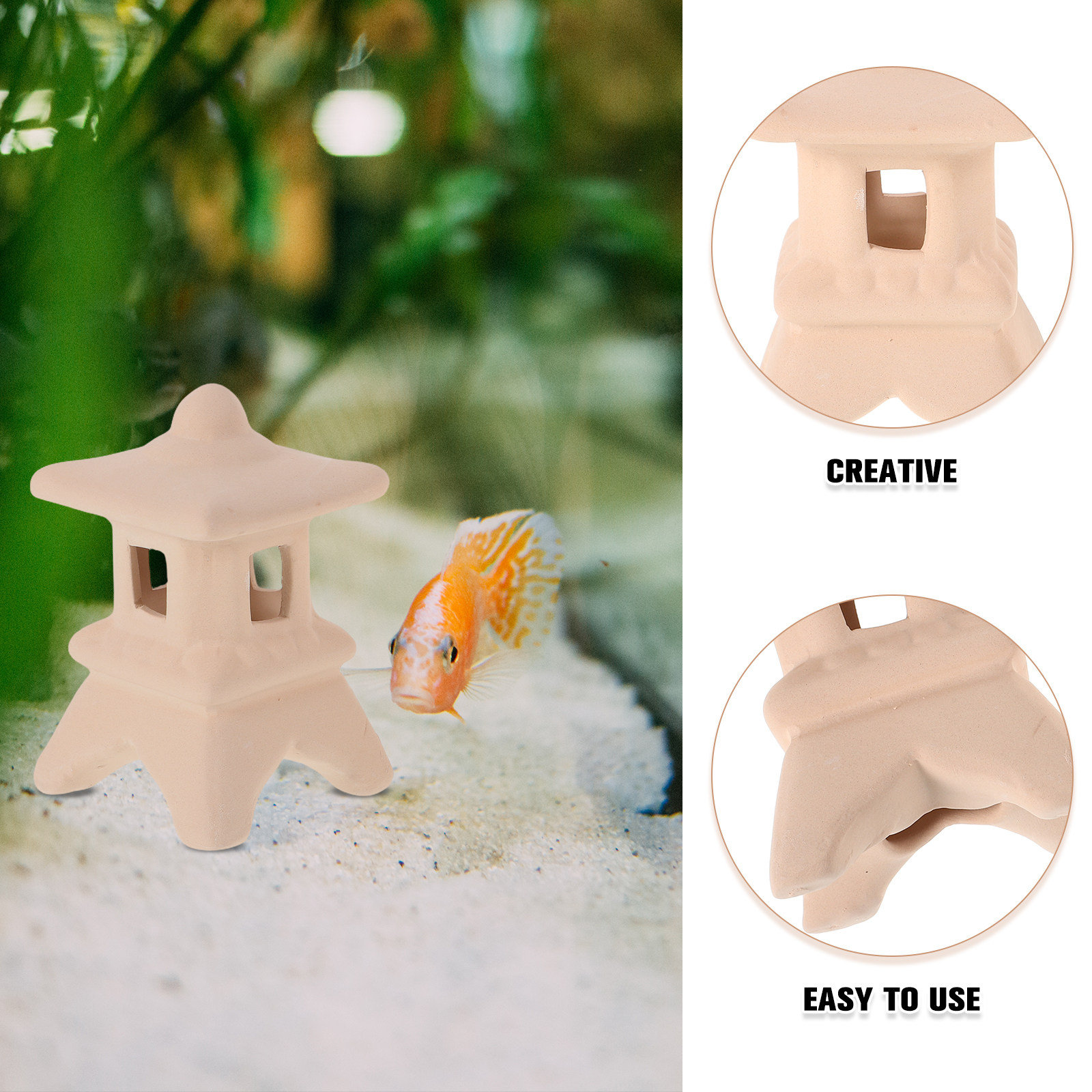 2Pcs Ceramic Aquarium Hide Fis - Aquarium Fish Japanese review and price